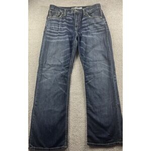 Buckle BKE Jeans Mens 34R Blue Tyler Bootcut Denim Pants Stretch Whiskered 34x31